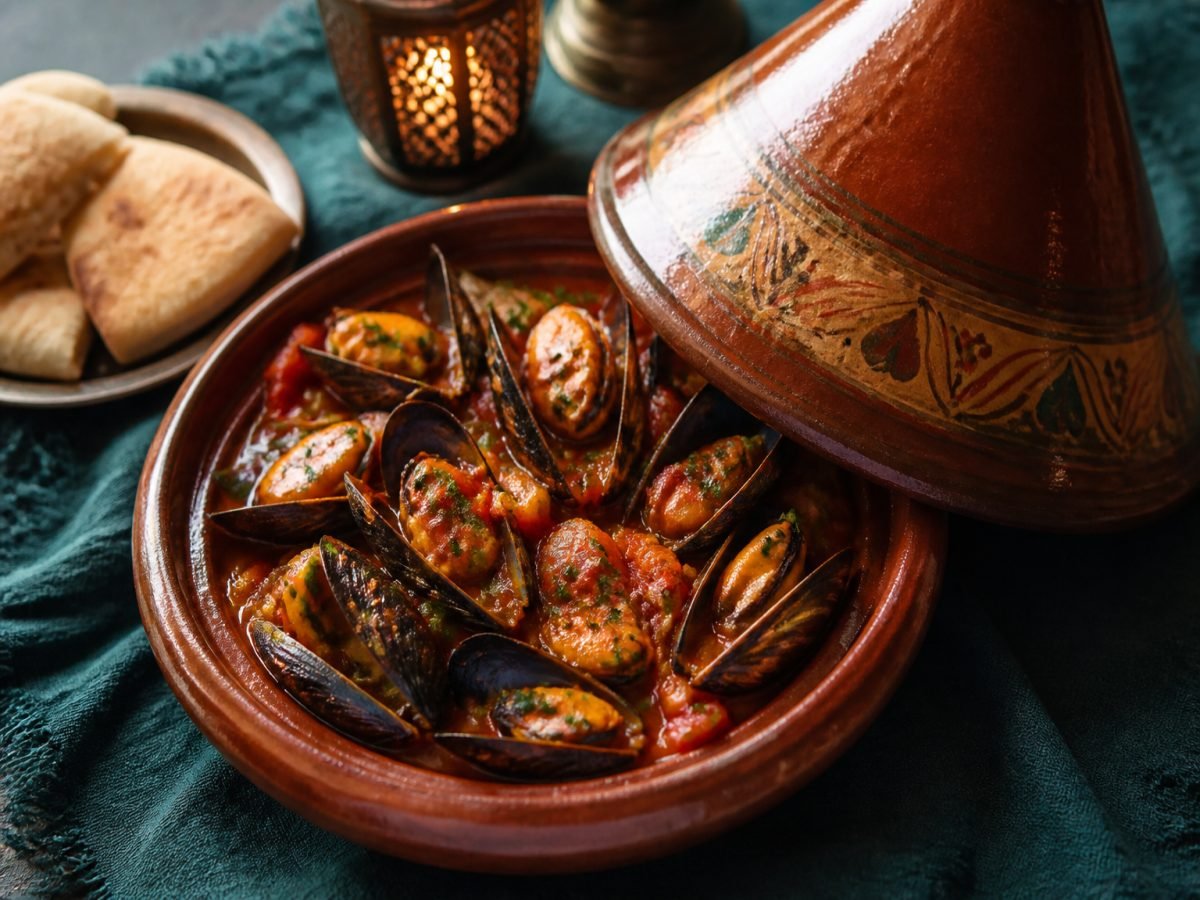 Mussels tagine in tomato sauce | Star Fish Hajjoub